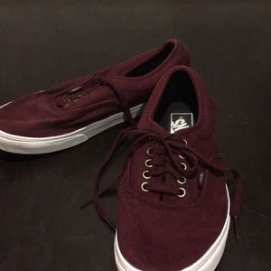 Maroon low top Vans